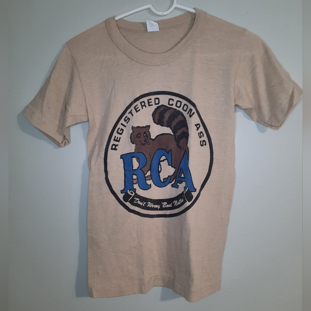 Vintage 70s Registered Coonass RCA Men’s Size Small Louisiana Single Stitch Thin